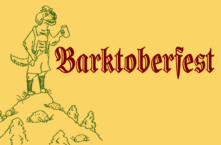Barktoberfest illustration, a dog in leiderhosen